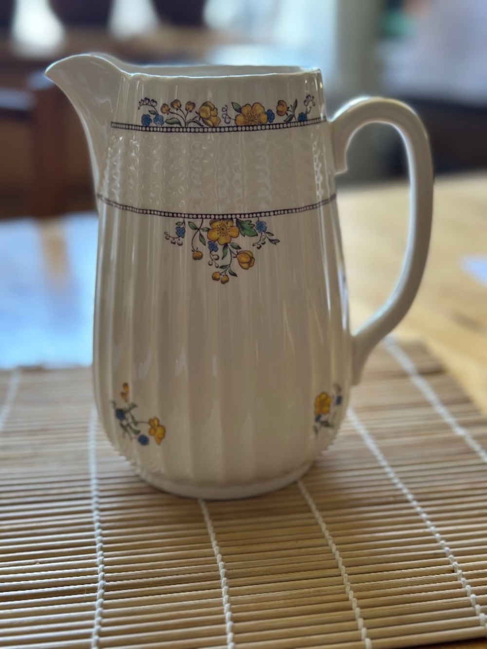 Spode England china, water pitcher, 7" h "Buttercup"